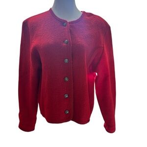 Tally-Ho Vintage Women’s Red Boiled Wool Jacket Size Large
